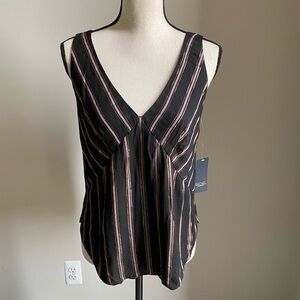 NWT Rachel Roy Black Rose Tank Blouse Size S